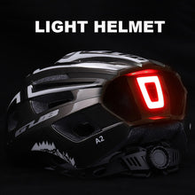 Load image into Gallery viewer, Bicycle Helmet with an integrated rechargeable LED light.
