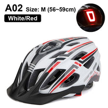 Load image into Gallery viewer, Bicycle Helmet with an integrated rechargeable LED light.